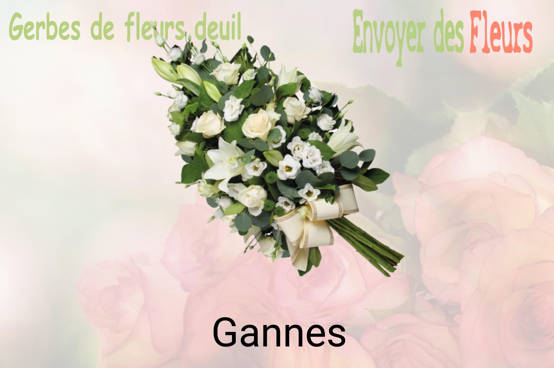 Gerbe de fleurs de deuil livrée à Gannes